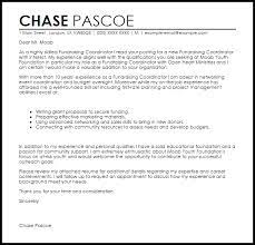 Fundraising Coordinator Cover Letter Sample Cover Letter Templates Examples