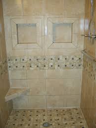 Tile Shower Too Much Of A Pattern With The Trim And Floor Patterned Bathroom Tiles Shower Tile Bath Remodel