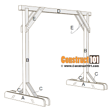 Use 12′ long 6×6 poles (a) with 2′ in the ground with concrete as shown in illustration above. Porch Swing Stand Plans Free Pdf Download Construct101