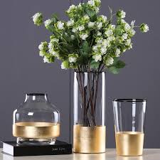 Dipped Gold Vases Gallery Wallrus Free Worldwide Shipping In 2020 Glass Flower Vases Vase Crafts Vases Decor
