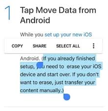 Tap the move data from android option. 6 Tools To Transfer Data From Android To Iphone After Setup