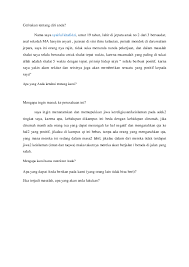 Pertanyaan ceritakan tentang diri anda biasa digunakan hrd sebagai pertanyaan pembuka dalam interview, banyak yang kurang tepat menjawab pertanyaan ini. Doc Ceritakan Tentang Diri Anda Syaiful Khafidzi Academia Edu