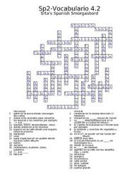 Avancemos 2 Unit 4 Crosswords Crossword Vocab Vocabulary