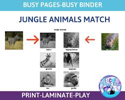 match the zoo animals worksheet animal matching game etsy singapore