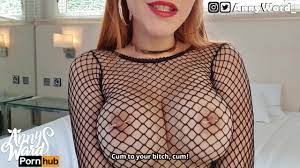 JOI - REDHEAD USING GLASSES AND FISHNET DRESS BEGS FOR CUM ON HER BIG BOOBS  - ANNY WARD - RedTube