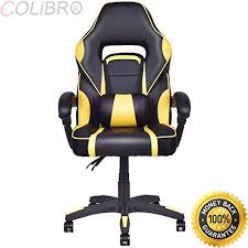 Colibrox Executive Racing Style Pu Leather Gaming Chair High Back Recliner Office Yellow Executive Racing Style High Gaming Chair Recliner Chair Office Chair