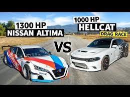 No i just i learned a new term i'm not sure it's a. Twin Turbo Dodge Charger Srt Hellcat Drag Races 1 300 Hp Nissan Altima Drift Car Autoevolution