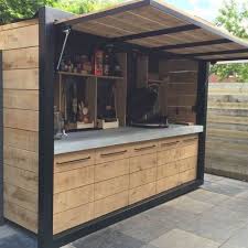 Petite Cuisine D T En Bois Et M Tal Noir Pouvant Tre Ferm E En Cas De Kitchendecor Pineap Diy Outdoor Kitchen Outdoor Kitchen Outdoor Kitchen Design