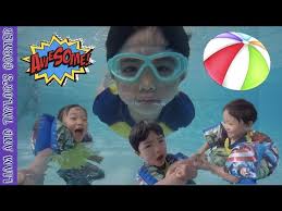 Family Fun Swim at Lawrence Welk Resort Water Slide and Underwater Film