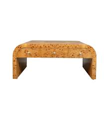 An art deco style marble top coffee table with a blanco equador marble top, on a solid brass base with tapered supports and a stretcher base. Art Deco Coffee Table Six Drawers Art Deco 1920 Style Furniture