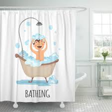 Shower curtains are an essential element to any bathroom. Bsdhome Adorable Small Child Take Bath White Baby Bathing Bathroom Bathtub Beautiful Boy Waterproof Bathroom Shower Curtains Set 66x72 Inch Walmart Canada