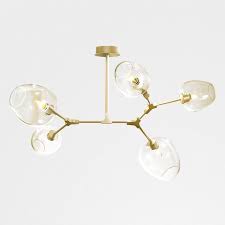 Rhome Mid Century Chandelier Chandelier Brass Ceiling Light Brass Pendant Light
