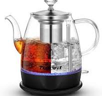 Topwit Electric Kettle Glass, For Hot Water, Tea and Coffee Dual Purpose  Design, BPA-Free, 1L Pour Over Removable Stainless Steel Infuser, Auto-shut  ...