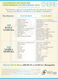 Personas de 78 y 79 años, además de niños y niñas de 6 meses a 2 años. Hospital Base San Jose Osorno Uaf Informa Calendario De Vacunacion Influenza 2021
