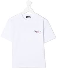 Available in a range of colours and styles for men, women, and everyone. Unisex Kid White T Shirt With Political Campaign Logo Balenciaga Kids Russocapri
