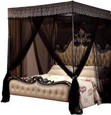 Maybe you would like to learn more about one of these? Amazon Com Nattey 4 Corners Post Canopy Bed Curtain For Girls Adults 4 Openings Bed Canopies Bedroom Decoration Accessories Queen Black Home Kitchen