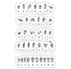 American Sign Language Alphabet Chart Sticker In 2019