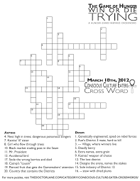 Download, print and start playing. Crossword Puzzle Game Of Hunger Nikki Lane Ph D