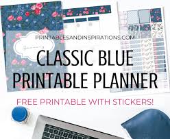 free printable classic blue planner and stickers color of the year printables and inspirations