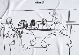 Kerja bakti gambar sketsa gotong royong di sekolah. Merdeka Belajar Nadiem Makarim Melupakan Kompetensi Guru