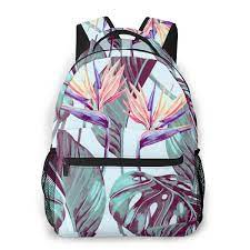 One size pretty, feminine clutch to crochet for women. Tropical Leaf Floral Pattern Backpack Bag Backpacks Bags Purses