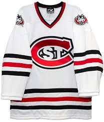 St Cloud State University Huskies Mens White Hockey Jersey