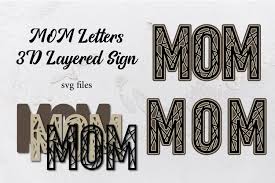 Download Mom Svg 3d Layered Geometric Letters Sign Svg Files 1319851 Cut Files Design Bundles