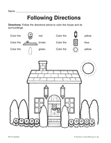 Games and activities are more than just fun for a preschooler —, they also help with physical development and early learning. Following Directions Printable Pre K 1st Grade Teachervision