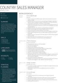 Sales manager resume (text format) facts about this resume: Country Sales Manager Resume Samples And Templates Visualcv