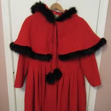 Collectif Red Black Retro Cape Gretel Coat 2xl