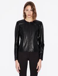 Armani Exchange Faux Leather Jacket Blouson Jacket For Women A X Online Store In 2020 Faux Leather Jackets Jackets For Women Jackets