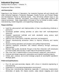 Learn about the key requirements, duties, responsibilities, and skills that should be in a supplier quality engineer job description. Free 8 Industrial Engineer Job Description Samples In Ms Word Pdf