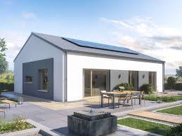 Moderner Fertighaus Bungalow Mit Satteldach Architektur Modern Ohne Dachuberstand Haus Eingeschossig Bauen Ideen Bungalow Am Haus Grundriss Bungalow Bungalow