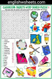 Classroom Objects Esl Printable Word Search Puzzle Worksheets For Kids Classroom Objects E Temas De Ingles Ingles Para Preescolar Material Escolar En Ingles