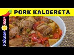 Spicy Pork Kaldereta Panlasang Pinoy Youtube Spicy Pork Cooking Pork