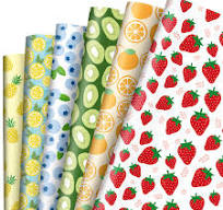 Amazon.com: JarThenaAMCS 12 Sheet Fruit Wrapping Paper Strawberry Lemon  Pineapple Gift Wrap Paper Bulk Summer Decorative Art Paper Folded Flat for  ...