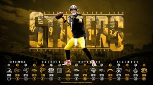 Atlanta falcons y new orleans el calendario de la temporada regular consta de 17 semanas, donde los juegos son celebrados los días lunes (monday night football), jueves y los. Schedule Wallpaper For The Pittsburgh Steelers Regular Season 2018 Central European Time Made By Tobler Gergo Tgersdiy Equipos Nfl Nfl Equipo