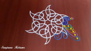 Small And Simple Kambi Kolam With Simple Peacock By Sanjana Kolams Draw the lines as shown we can also decorate the neck portion of the birds. small and simple kambi kolam with