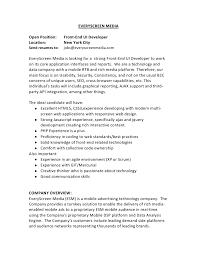 It shows a sample resume of a web developer which is very well written. Front End Ui Developer