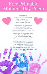 Handmade Mother S Day Gifts From Kids Are The Ones Mom Will Treasure Forever Free Printable Tiny Fingerp Mothers Day Poems Happy Mothers Day Poem Mother Poems