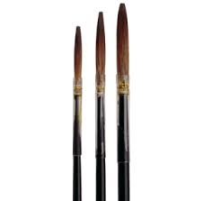 Different size and shape of wooden hair brush is available. 3012 French Grey Camel Hair Lettering Quills Solo Horton