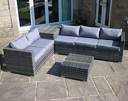 Rattan Outdoor Garden Furniture Corner Sofa With Storage Box In Grey Rattan Sofas Box Terrace Furniture Patio Furniture Pillows Corner Sofa With Storage