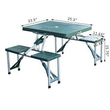 Open Box Outsunny Patio Dining Sets Deep Green Outdoor Aluminum Portable Folding Camping Picnic Table In 2020 Camping Picnic Table Camping Table Folding Camping Table