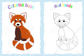 Cute red panda coloring pages. Coloring Book Page For Preschool Children With Colorful Red Panda Royalty Free Cliparts Vectors And Stock Illustration Image 106239164