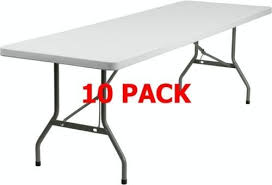 10 Pack 30 W X 96 L Commercial Quality Plastic Folding Table Banquet Table Folding Table Kitchen Design Banquet Tables