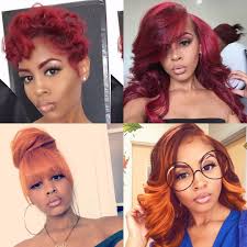Black Red And Blonde Bob Hairstyles 1 121 Likes 171 Comments Createddlove On Instagram Okay Orange Or Red Blonde Hair Black Girls Black Girl Short Hairstyles Red Blonde Hair