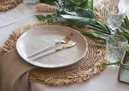 Raffia Natural Placemats Fringes Etsy In 2020 Natural Placemats Classic Rustic Decor Placemats