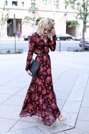 Opting for a wedding guest dress with pleated sleeves is an unexpected way to keep your arms covered while still showing off your personal sense of style. Floral Dresses Gorgeous Fall Wedding Guest Outfits Long Sleeve Floral Maxi Dress Maxi Dresses Casual Long Sleeve Maxi Dress