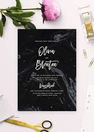 Black Marble Wedding Invitations Black Marble Wedding Invitations Black Marble Invitation Wedding Botanical Wedding Invitations Black Wedding Invitations