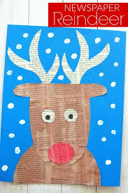 Newspaper Reindeer Craft Fun Easy Christmas Craft For Kids Christmas Arts And Crafts Rudolph Crafts Reindeer Craft